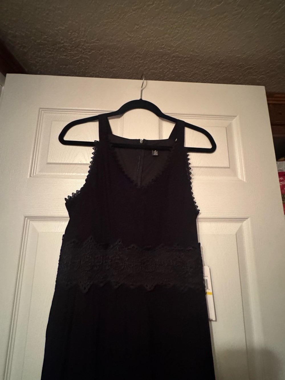 NWT Nina Leonard Sz Medium Black Sleeveless Lace-Waist/Trim V-Neck Maxi Dress - Picture 7 of 13